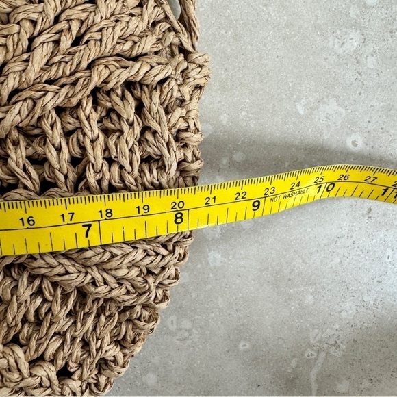 Raffia Straw Circle Small Crossbody Bag Bohemian Festival - Picture 7 of 9